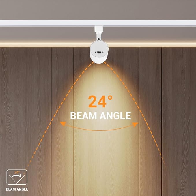 VANoopee 5-Color LED Track Lighting Heads H Type Track Light Heads Dimmable, 2000K 3000K 4000K 5000K 6000K Adjustable, Flicker Free CRI90+ 24° 10W 800lm, White (4 Pack)