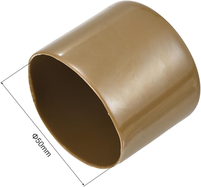 uxcell 10pcs Rubber End Caps 50mm(2 Inch) ID Vinyl Round End Cap Cover Screw Thread Protectors Light Brown