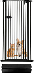 Lumizone Extra Tall Cat Gate 61.02" High Pressure Mounted Extra Wide 2025 New (17 Sizes) 1.37" Gap No Drilling Auto-Close One-Handed Operation Tall Pet Gate for Dogs(Black, 61.02" H x 29.92"-34.24" W)