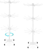 2 Pcs Spinning Jewelry Display Stand 3 Tier Rotating Keychain Earring Retail Rack Adjustable Fashion Counter Jewelry Tree Display Holder Organizer for Women Men (White)