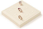 Oirlv Microfiber 9 Slots Jewelry Ring Display Tray Ring Display Organizer Tray(Beige)
