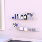 36 Inches Acrylic Wall Shelves 2 Pack, Floating Shelf for Wall Mounting, Acrylic Display Ledges for Funko Pop Figures, Home Décor, Living Room, Gaming Room, Plants(36 inch, Clear)