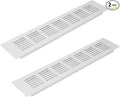 Vent Systems 11.81 x 2.36 (Outer Size) - Pack of 2 - Rectangular Door Vent - White Aluminum Vent Cover Toe Kick Vent Cover - HVAC for Home Cabinet Vent - Intake/Exhaust Door Return Air Vent