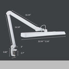 Neatfi XL 2,500 Lumens LED Task Lamp, 22 Inches Wide, 30W, 162 Pcs SMD LED, Eye-Caring, Desk Light with Clamp for Home, Office, and Study Room (Non-CCT, White)