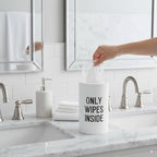 Wood Disinfecting Wipe Dispenser for Kitchen – Countertop Organizer Caddy, Storage Container White