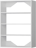 Short Tower Closet Unit, Modular Closet System, Wood Closet System Organizer with Storage for Walk In Closets, Clothing Rack Wardrobe Closet for Hanging Clothes, Bedroom, White, 25.5"W