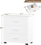 Aheaplus Closet Drawers Set of 2, Wood Closet Organizers and Storage with 3 Drawers, Closet Drawers Organizer System, Nightstands Bedside End Table with 3 Drawers Storage for Bedroom, White