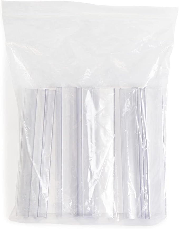 SmartSign Shelf Clip Label Holder | 0.875" x 6" Clear Plastic, for .75" Thick Shelves, 10 Holders/Pack