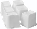 Bed Risers 1 inch, 2 inch, 3 inch, 4 inch, 6 inch, 8 inch Heavy Duty, Oversized Furniture Riser for Couch Sofa Table Chair Leg Frame Dorm, Support up to 6000 Lbs (White 6 Pack, 4 inch)