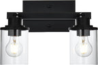 Yaohong 2-Light Kitchen Track Light Fixtures Ceiling Vanity Lights Black, Bathroom Track Lighting Kit with Ajustable Heads, Modern Wall Ceiling Tracking Light for Hallway Shop
