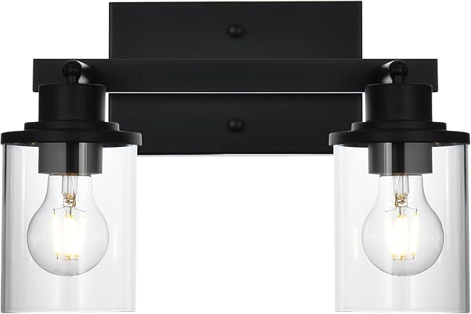 Yaohong 2-Light Kitchen Track Light Fixtures Ceiling Vanity Lights Black, Bathroom Track Lighting Kit with Ajustable Heads, Modern Wall Ceiling Tracking Light for Hallway Shop