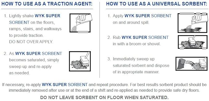 THE FRYOILSAVER COMPANY WYK Super Sorbent 2000 Series – Industrial Liquid & Oil Absorbent and Traction Agent for Spills, Leaks & Safety Maintenance – Fast-Acting Multi-Purpose Spill Absorber - 16 lb.