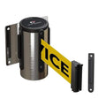 Crowd Control Warehouse - CCW Series WMB-120 Fixed Wall Mount Retractable Belt Barrier - 11 Foot, Yellow"Out of Service" Belt with Stainless Steel Case