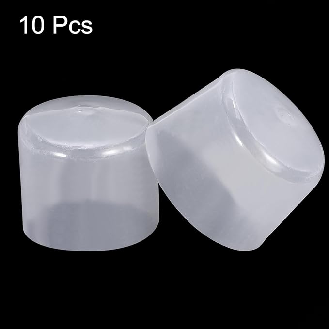 uxcell 10pcs Rubber End Caps 50mm(2") ID Vinyl Round End Cap Cover Screw Thread Protectors Clear