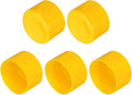 uxcell 5pcs Rubber End Caps 75mm(3 Inch) ID Vinyl PVC Round Tube Bolt Cap Cover Screw Thread Protectors Yellow