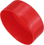 uxcell 4pcs Rubber End Caps 5 1/8"(130mm) ID Vinyl Round End Cap Cover Screw Thread Protectors Red, 50mm Height