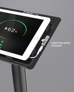 Tablet Floor Stand - 360 Swivel Compatible with 10.2" iPad 7 8 9 Gen, Anti-Theft, Key Lock, All Metal Floor Kiosk Stand