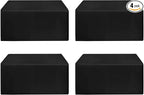 HolidayIdeas Fitted Black Tableclothes - 96 x 30 Inch - 4 Pack Rectangle Tablecloths for 8 Foot Tables, Polyester Fabric Table Covers for Parties, Holiday Dinner, Wedding, Trade Show