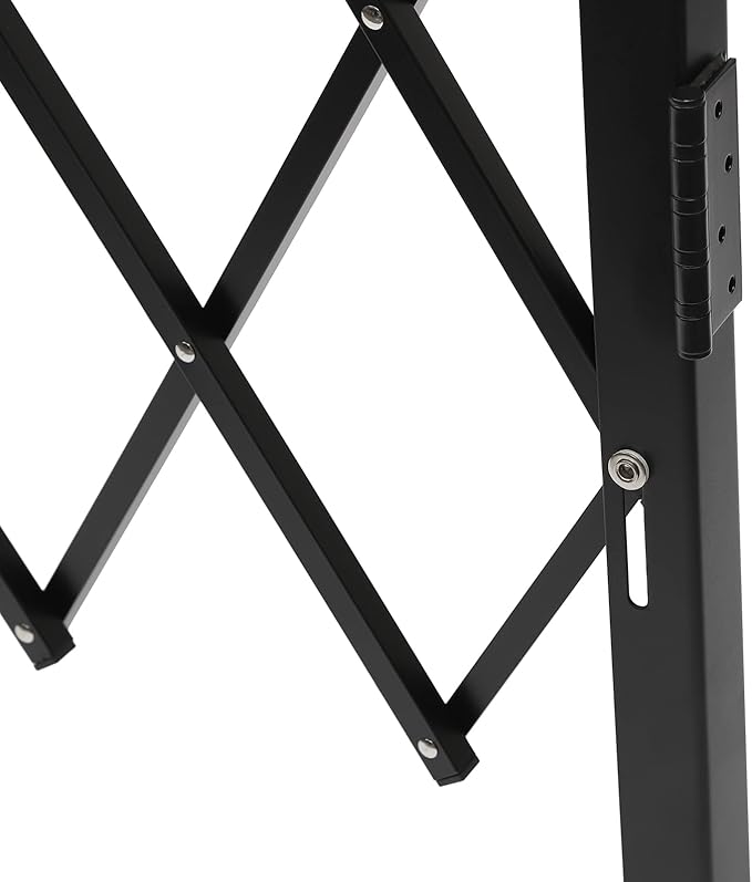Single Folding Security Gate 4.27'H x5.45'W Iron Accordion Security Gate Flexible Expanding Security Gate 180° Rolling Barricade Scissor Door with Padlock for Entry Security, Garage, Warehouse