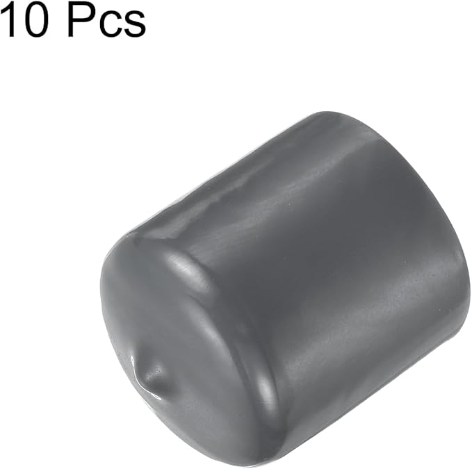 uxcell 10pcs Rubber End Caps 52mm ID Vinyl Round End Cap Cover Screw Thread Protector Dark Grey