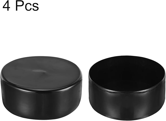 uxcell 4pcs Rubber End Caps 130mm ID Vinyl Round End Cap Cover Screw Thread Protectors Black, 50mm Height