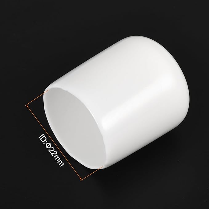 uxcell 10pcs Rubber End Caps 22mm(7/8") ID Vinyl Round End Cap Cover Screw Thread Protectors White