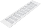 Vent Systems 15.75 x 3.94 (Outer Size) Air Supply Ventilation Grille - White Aluminum Rectangle Intake/Exhaust Door Vent Deflector - HVAC for Home Improvement Floor, Wall Duct Cover