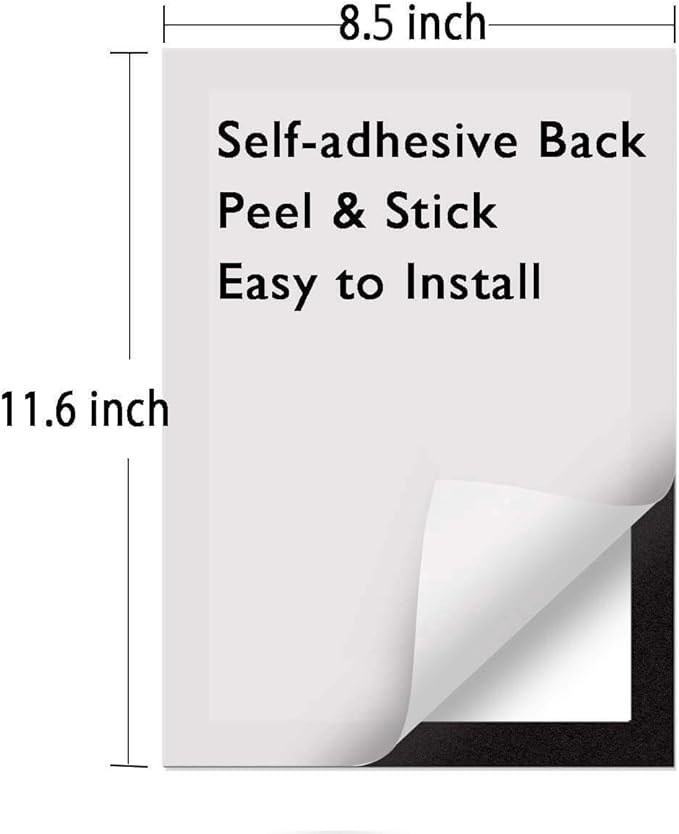 ZHIDIAN Document Sign Holder Pockets with Adhesive Back, Plastic Poster Picture Notice Display Frame for Window/Door/Wall/Cabinet, 8.5 x 11.6 Inches, Black, 2 Pack