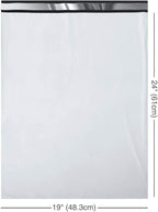 Fuxury 1000 Pack Poly Mailers 19x24 Inch, Bulk Shipping Bags for Clothing, Strong Adhesive Shipping Envelopes for Small Business Suppliers,Waterproof Mailers Poly Bags Mailing Envelopes White