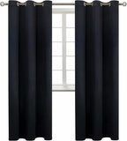 BGment Black Blackout Curtains for Living Room - Grommet Thermal Insulated Room Darkening Energy Saving Curtains for Bedroom, Set of 2 Panels, 42 x 84 Inch