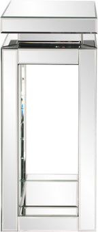 Howard Elliott Small Silver Mirrored Pedestal Accent Table for Home Decoration, Mirrored Finish Design End Table for Bedroom, Entryway or for Any Room, 12 x 12 x 28 Inches