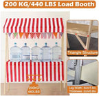 Foldable Vendor Cart with Wheels - Outdoor Concession Stand Booth for Farmers Markets, Street Fairs & Vending - Portable Commercial Kiosk Display Counter