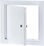 QWORK Aluminum Alloy Access Panel 8" x 8" – Service Shaft Door with Screwdriver Latch for Drywall & Ceiling, White