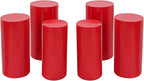 6Pcs Metal Pedestal Stand for Party, Large Red Cake Stand, Pedestal Display Plinth Pillars for Wedding Ceremony Birthday Party Art Decor, Column Decorative Cube for Wedding Dessert Table Display