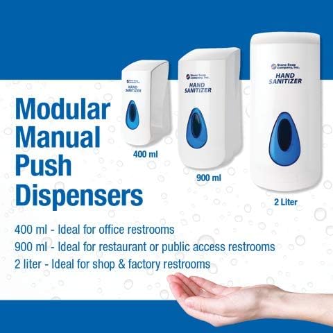 Automatic or Manual Hand Sanitizer Dispenser, Touch-Free Designed for Wall Mounting to an Optional Floor or Counter Stand (Manual Wall Mount 30.5 oz. Dispenser)