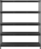 SafeRacks Modular Garage Shelving - 5 Tier Storage Shelves, Tall Metal Rack Shelves for Storage, Heavy Duty Steel Shelf Organizer for Garage, Or Kitchen Pantry (Hammertone, 18 x 60 x 72)