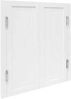 Solid Wood Interior Swing Door with Metal Hinges - Swinging Cafe Doors for Kitchen, Stairs, Bedroom Entrance & Partition (White, 31.5"X35.43")