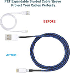25Ft-1/2inch PET Expandable Braided Wire Sleeving,Wire Loom Cable Sleeve for TV,Computer,Home Theater,Automotive,Home Industrial,Electrical Wires,Chemical,Protect Cat from Chewing Cords,BlackBlue