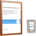 Wall Mount Acrylic Sign Holder Self Adhesive Magnetic Display Frame Clear Document Frame for Office, Store, School, Home, Wall Picture Frame (Sapele Wood A4 210×297mm/8.27×11.69inches)