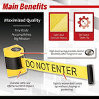 DuraSteel Wall Mount Retractable Belt Barrier - 6.5 Ft Yellow “Do Not Enter” Belt in Black & Yellow Case - Guardian 2.0 Indoor/Outdoor Caution Tape - Crowd Control Queue Barrier, Line Divider, 10 Pcs