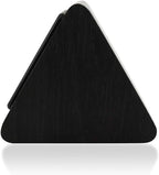 GEARONIC Digital Alarm Clock Wooden Alarm Clock Wood Modern Triangle Alarm Digital Desk Clock, Displays Time Date Temperature Calendar Wood Made Electric Clocks for Bedroom, Bedside - Black