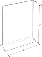 Azar 142715 8-1/2-Inch W by 11-Inch H Top-Load Acrylic Sign Holder, 10-Piece Set