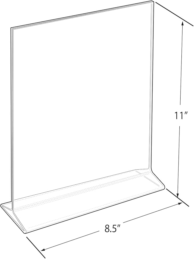 Azar 142715 8-1/2-Inch W by 11-Inch H Top-Load Acrylic Sign Holder, 10-Piece Set