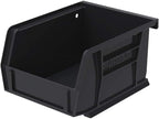 Akro-Mils 30210 AkroBins Plastic Storage Bins, Space-Saving Stackable Bins for Garage, Pantry, Craft Organization, 5-" x 4-" x 3-", Black, 24-Pack