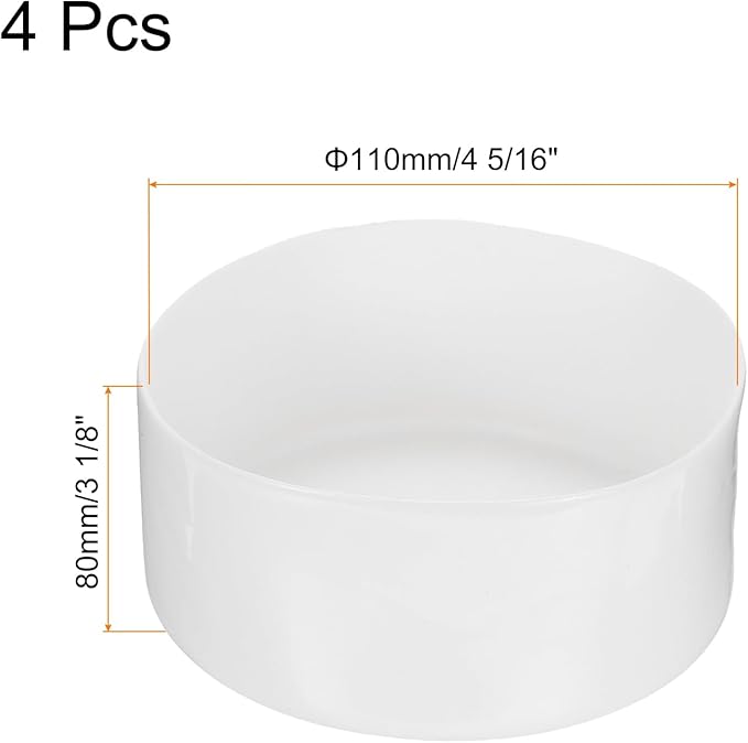 uxcell 4pcs Rubber End Caps 110mm (4 5/16 Inch) ID x 80mm(3 1/8 Inch) H Vinyl Round End Cap Cover Screw Thread Protectors White