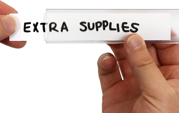 SmartSign Shelf Clip Label Holder | 1.125" x 6" Clear Plastic, for 1" Thick Shelves, Pack of 10