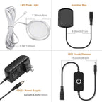 YGS-Tech LED Under Cabinet Lighting Kit, 1020 Lumens LED Puck Light, 3000K Warm White, CRI90+, Touch Dimming, Silver Trim All Accessories Included, for Kitchen, Closet Lights, Safe Light, 6-Pack