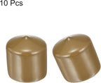 uxcell 10pcs Rubber End Caps 36mm ID Vinyl Round End Cap Cover Screw Thread Protectors Light Brown