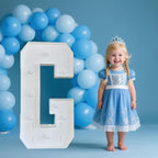 PRELIFE MEMORY 3FT/36 Inch Light Up Marquee Letter A-Z, White Frame KT Board Plug-in KT Board with Bracket White LED Party Decorative Light Decoration for Birthday Party Anniversary (G)