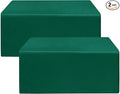 HolidayIdeas 2 Pack Fitted Table Clothes - 48 x 24 Inch - Green Rectangle Tablecloths for 4 Foot Folding Tables, Polyester Fabric Table Covers for Christmas, Craft Show, Trade Show, Business Party